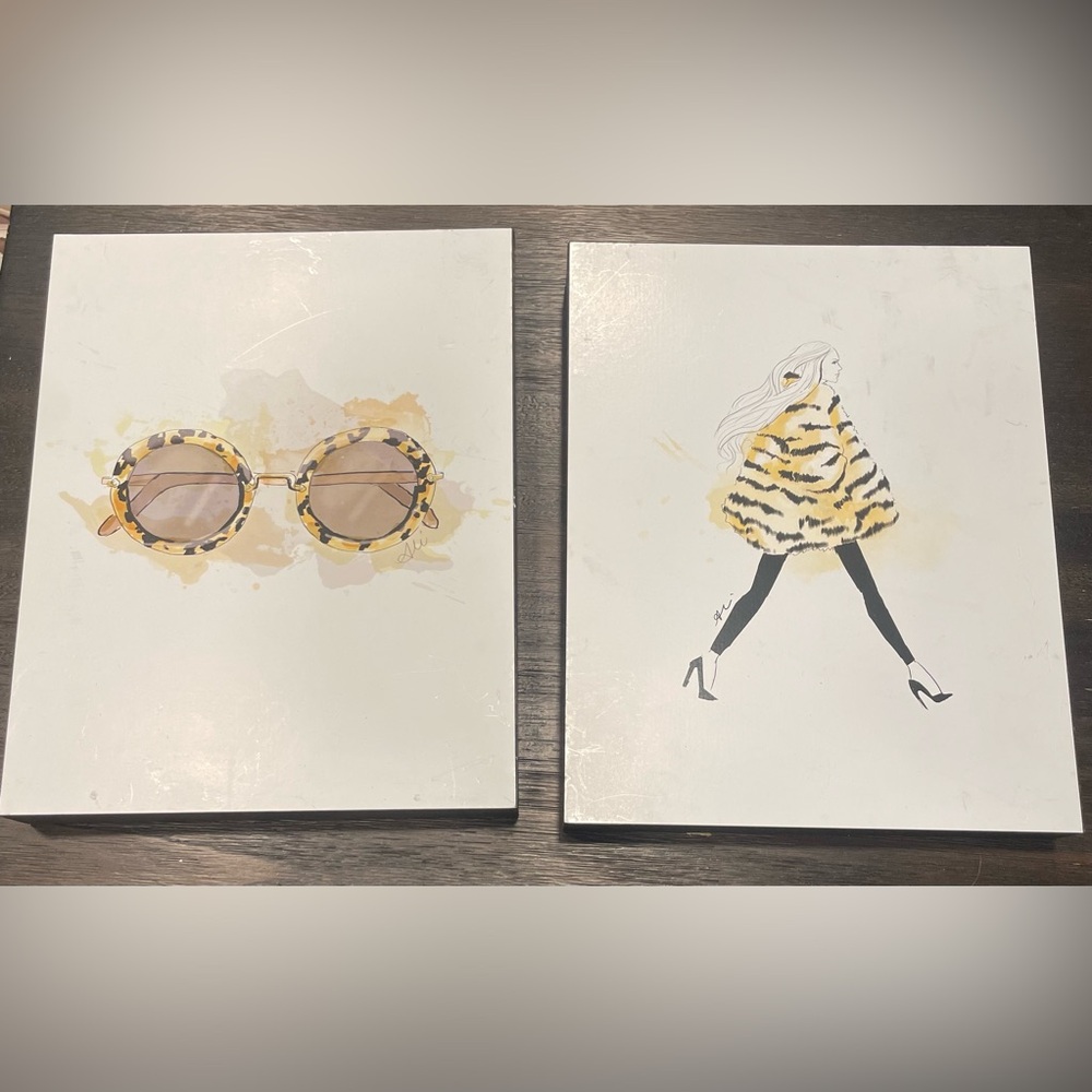 Fashion Art Prints cheetah & tiger Set